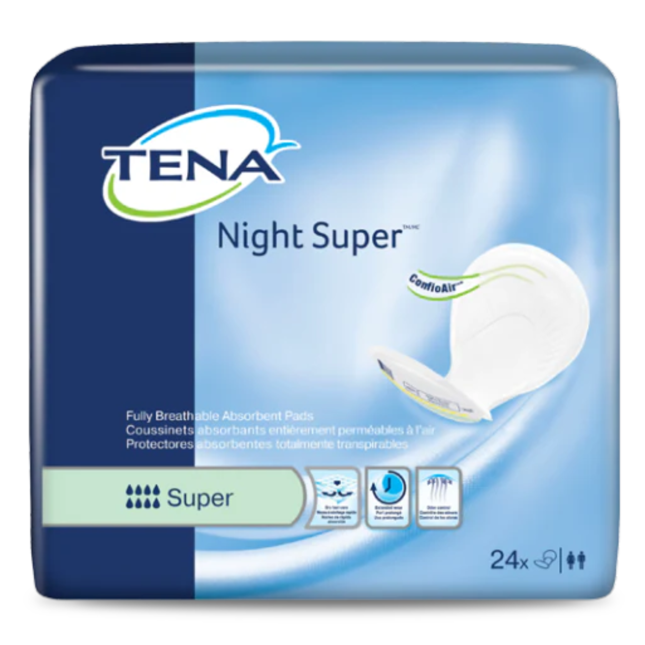TENA Serviettes de Nuit Super à Absorption Maximale