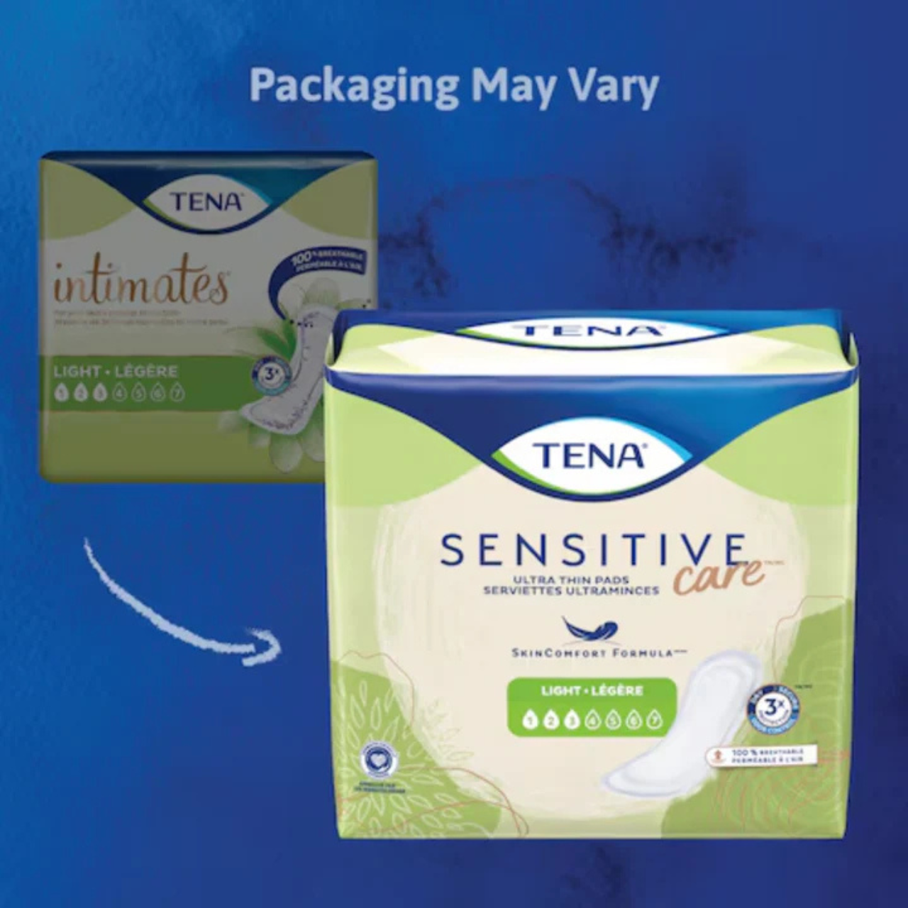 TENA Soins Sensibles Serviettes Ultra Minces Légères