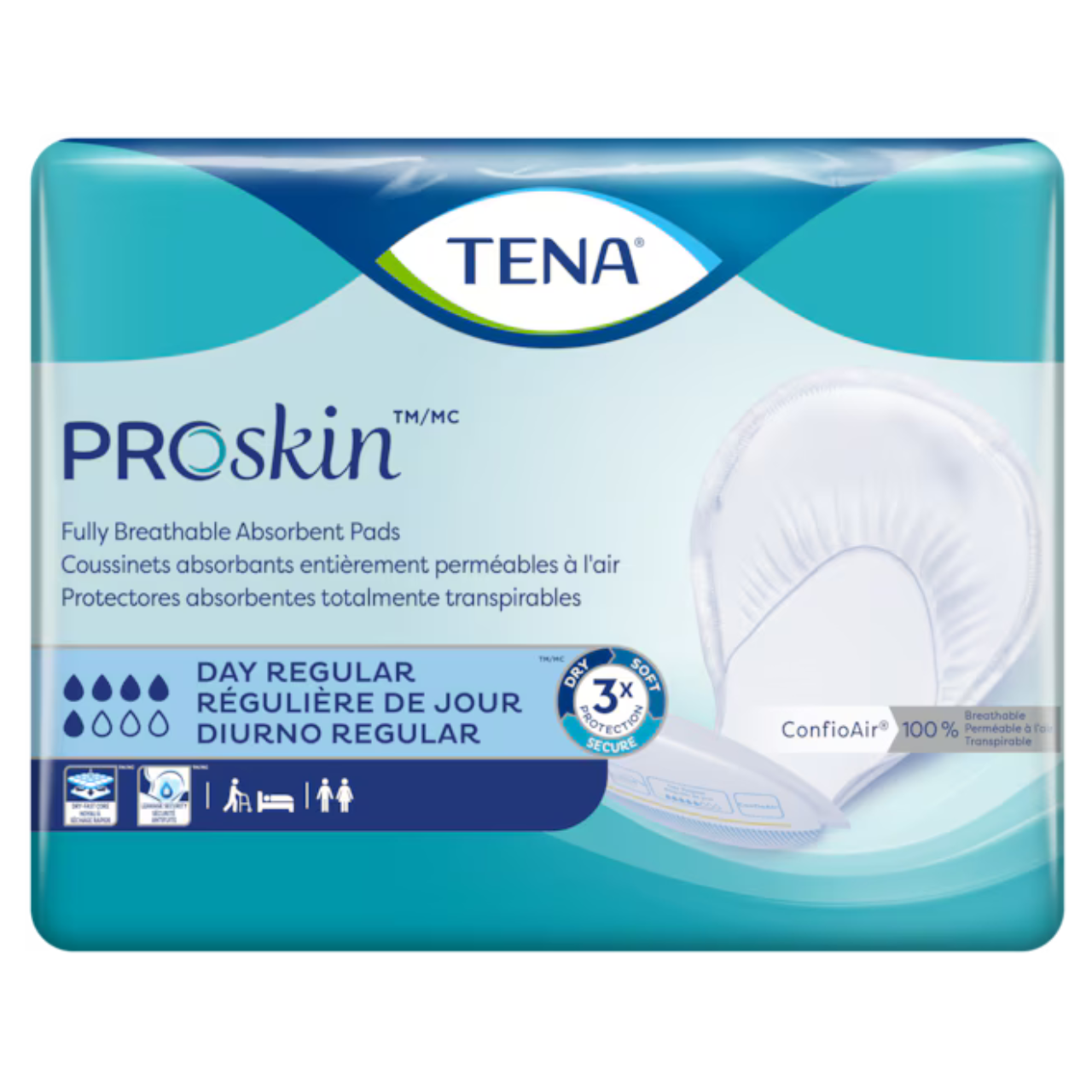 TENA ProSkin Regular Daytime | Large Absorbent Pads Fully Breathable