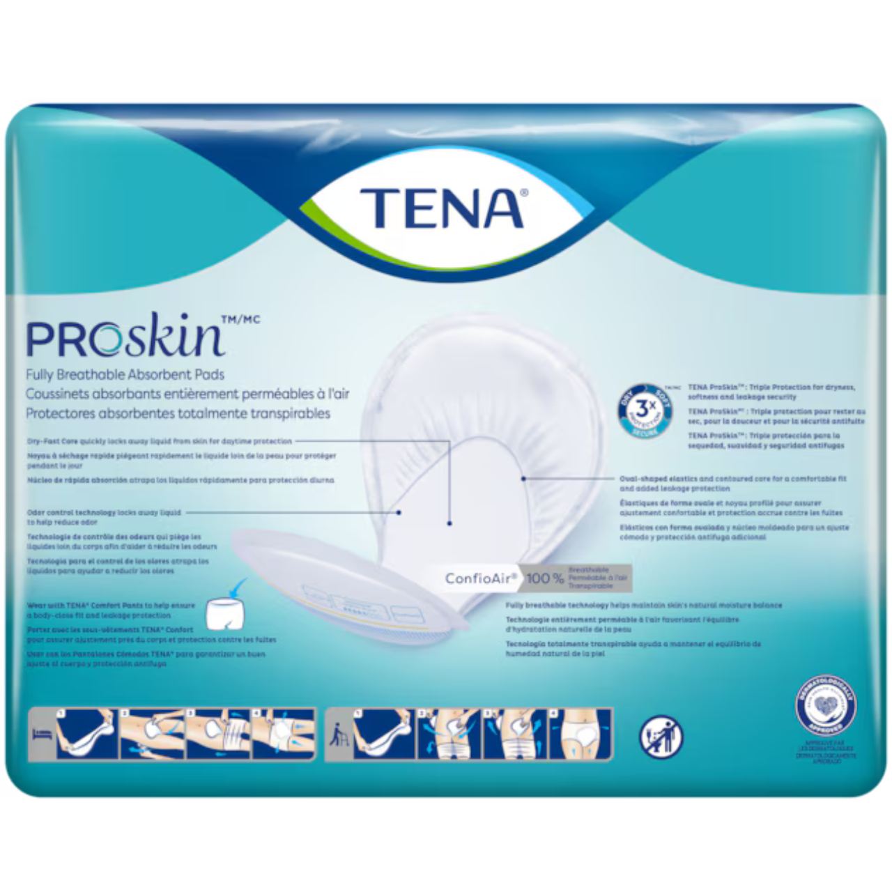 TENA ProSkin Regular Daytime | Large Absorbent Pads Fully Breathable