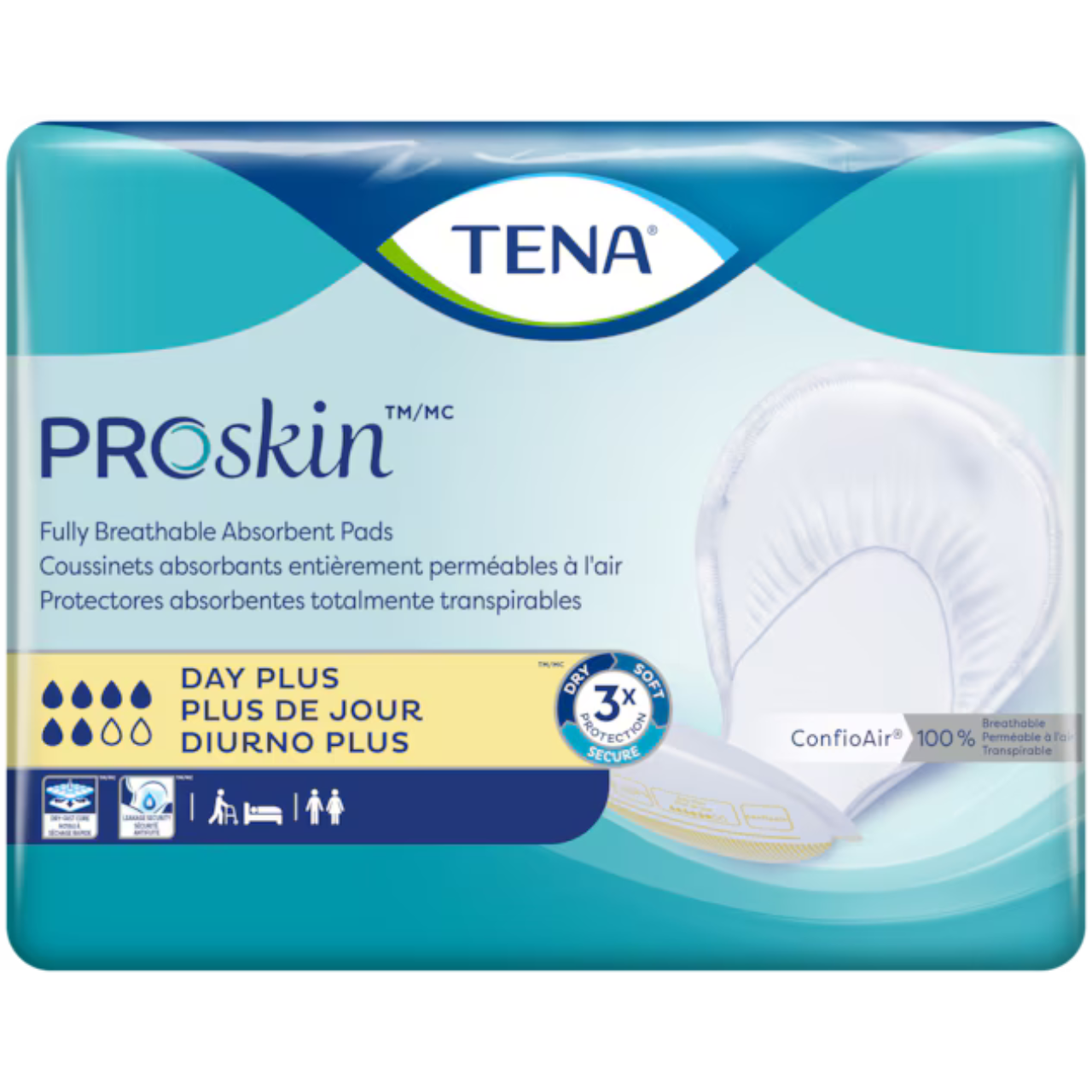 TENA ProSkin Plus Day | Large Absorbent Pads Fully Breathable
