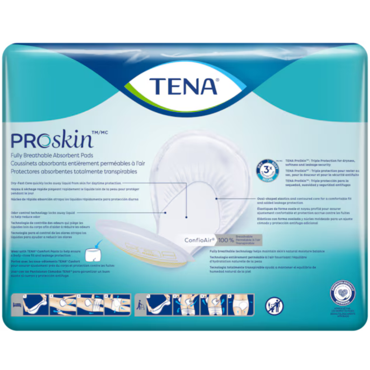 TENA ProSkin Plus Day | Large Absorbent Pads Fully Breathable