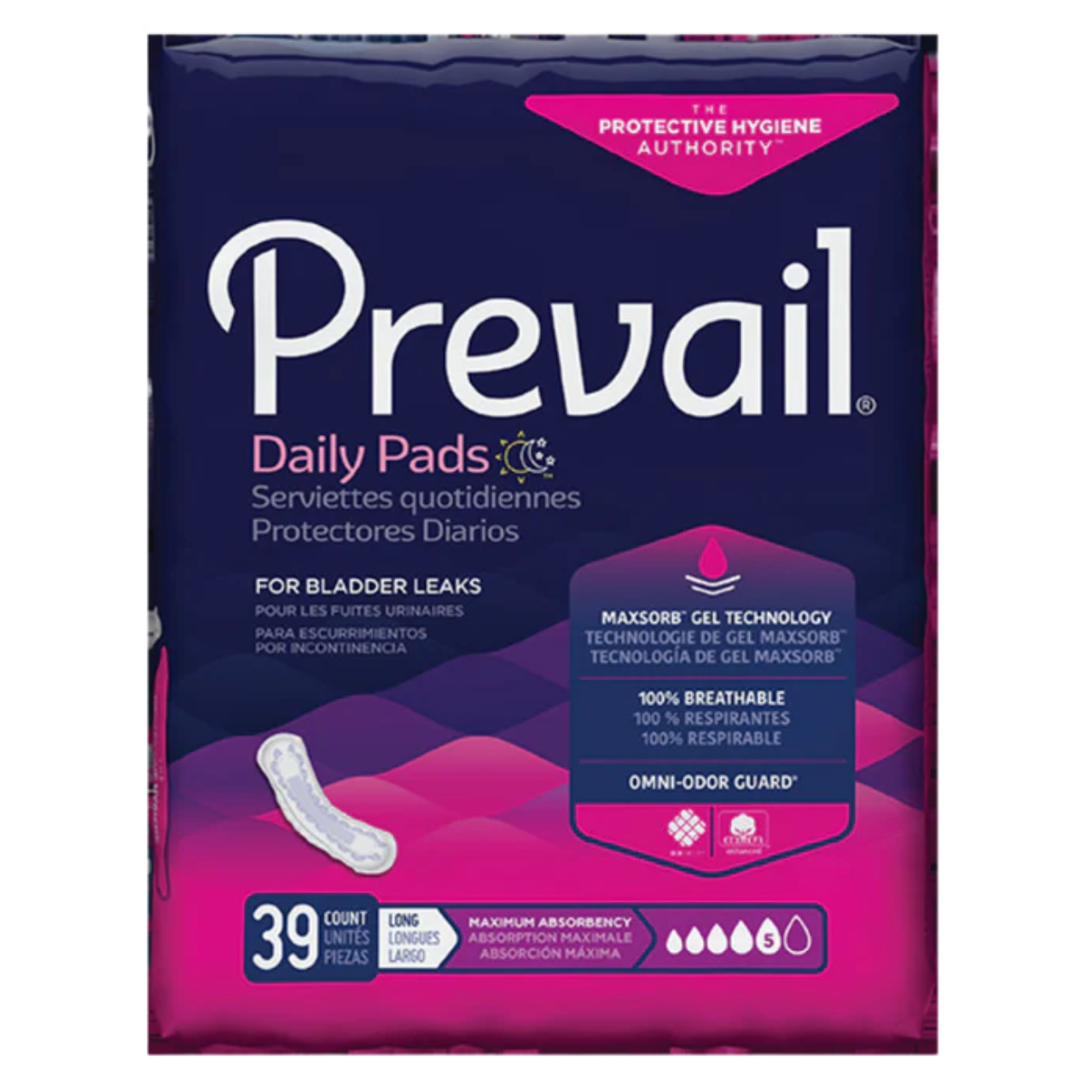 Prevail Bladder Control Pads (Long) - Maximum