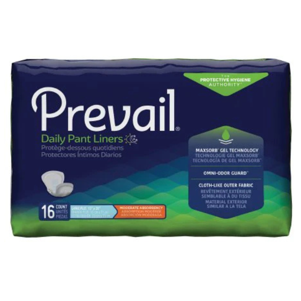Prevail Premium Panty Liners, Plus Sizes